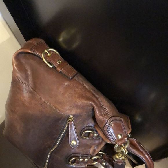 Vintage COACH Madison Large Brown Full Grain Leather Rear Pocket Satchel 12935 - Picture 16 of 17